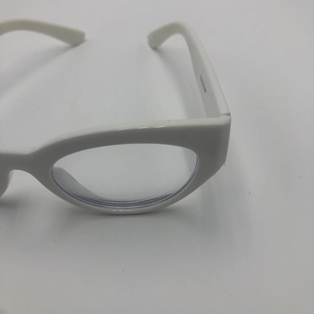 Zenni Optical Women's Eyeglass Frames White Cat Eye Preowned  With Case 50s Look